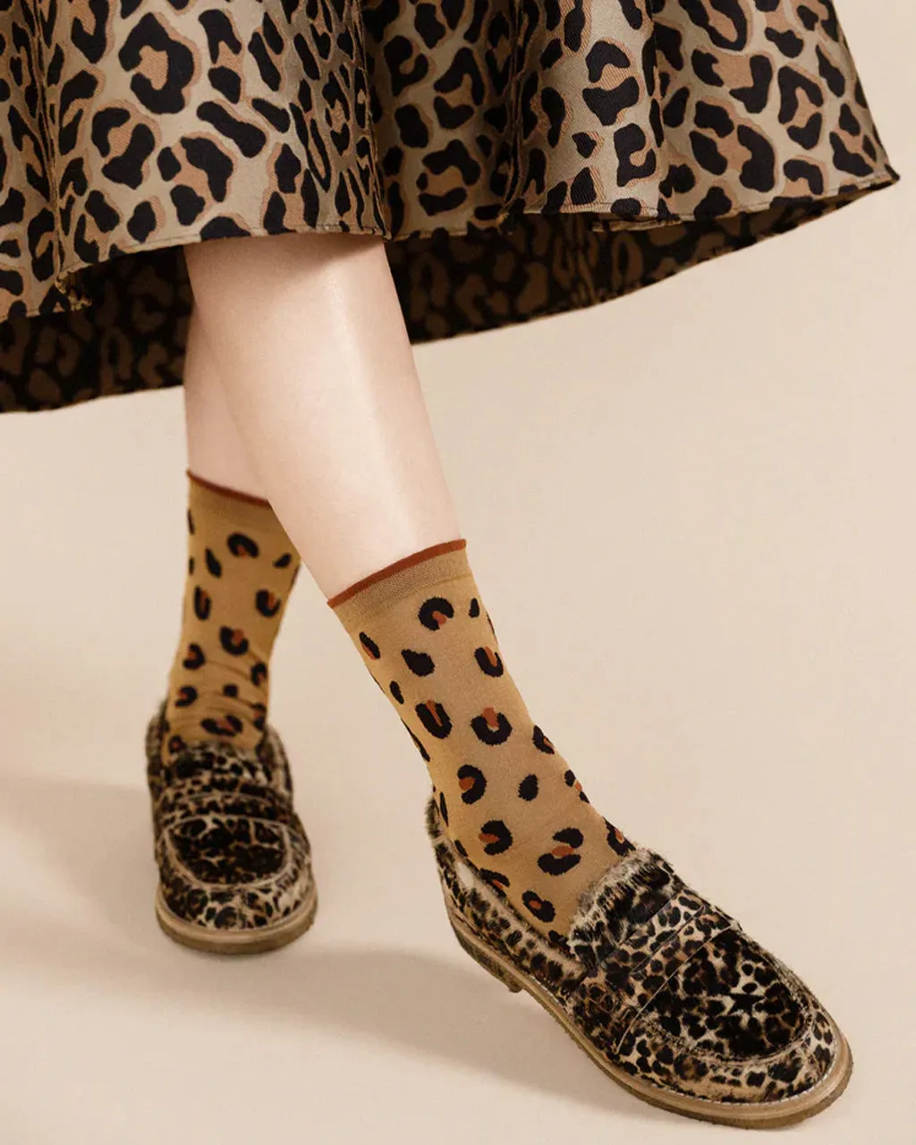 Cheetah Crew Socks