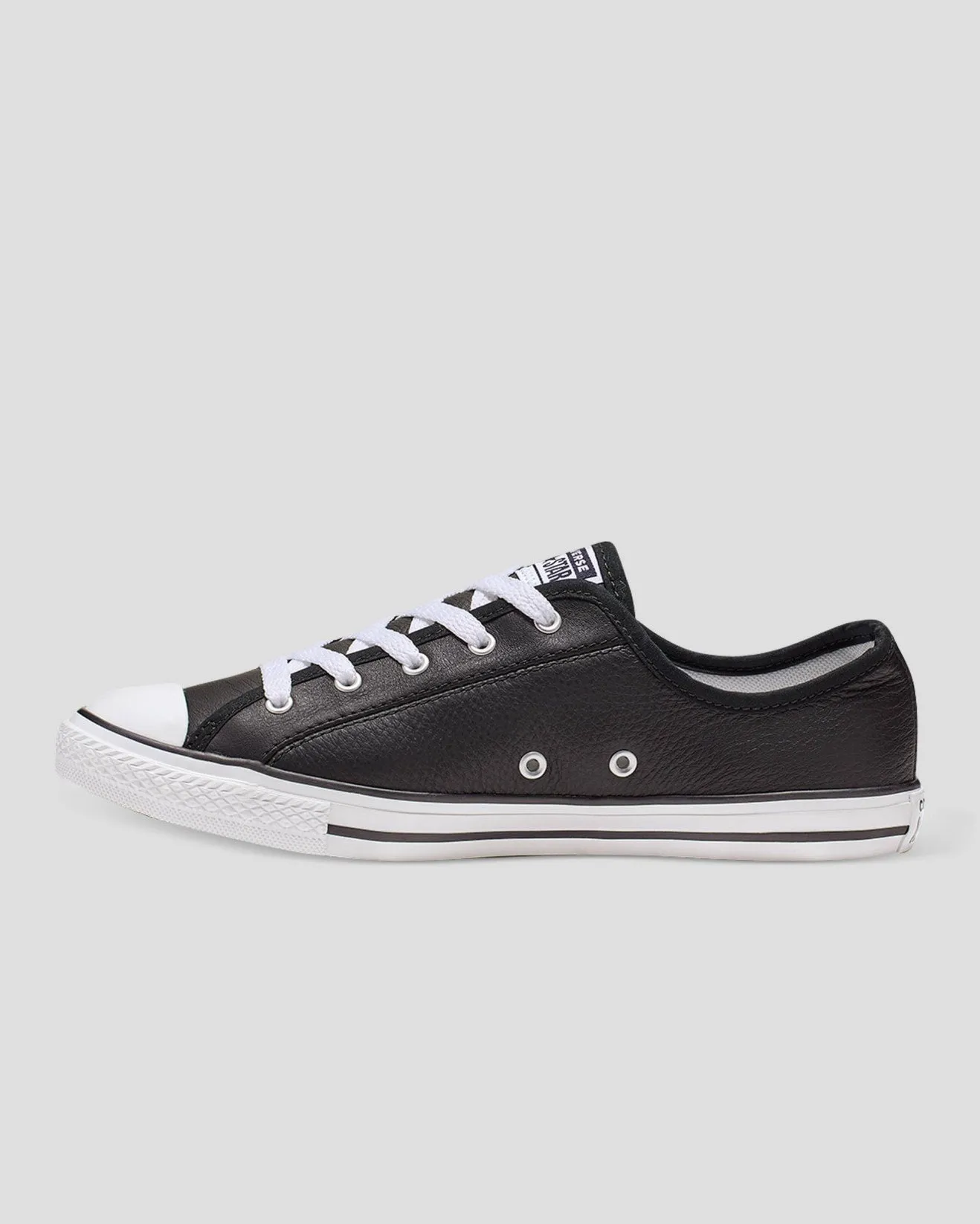 CONVERSE Chuck Taylor All Star Womens Leather Dainty Shoe - Black/White/White