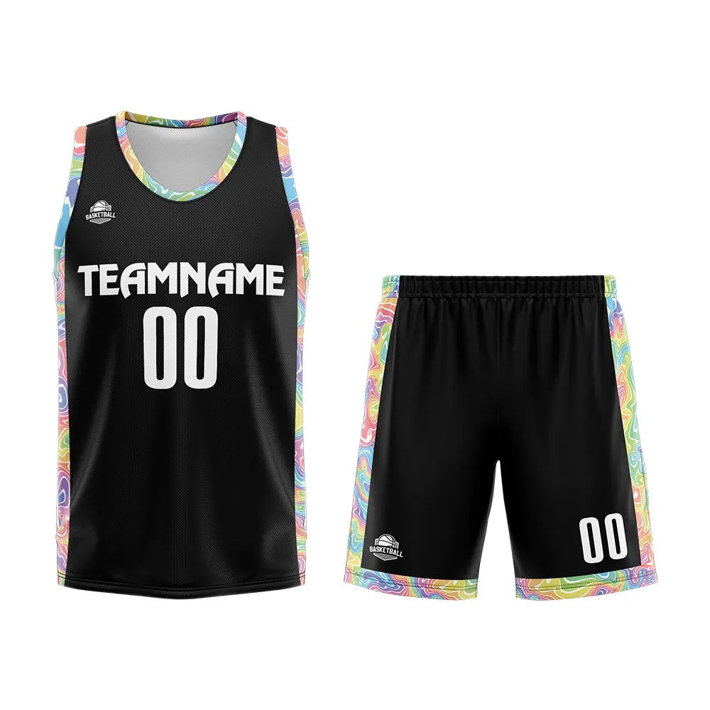 Custom Basketball Jersey Uniform Suit Printed Your Logo Name Number Black