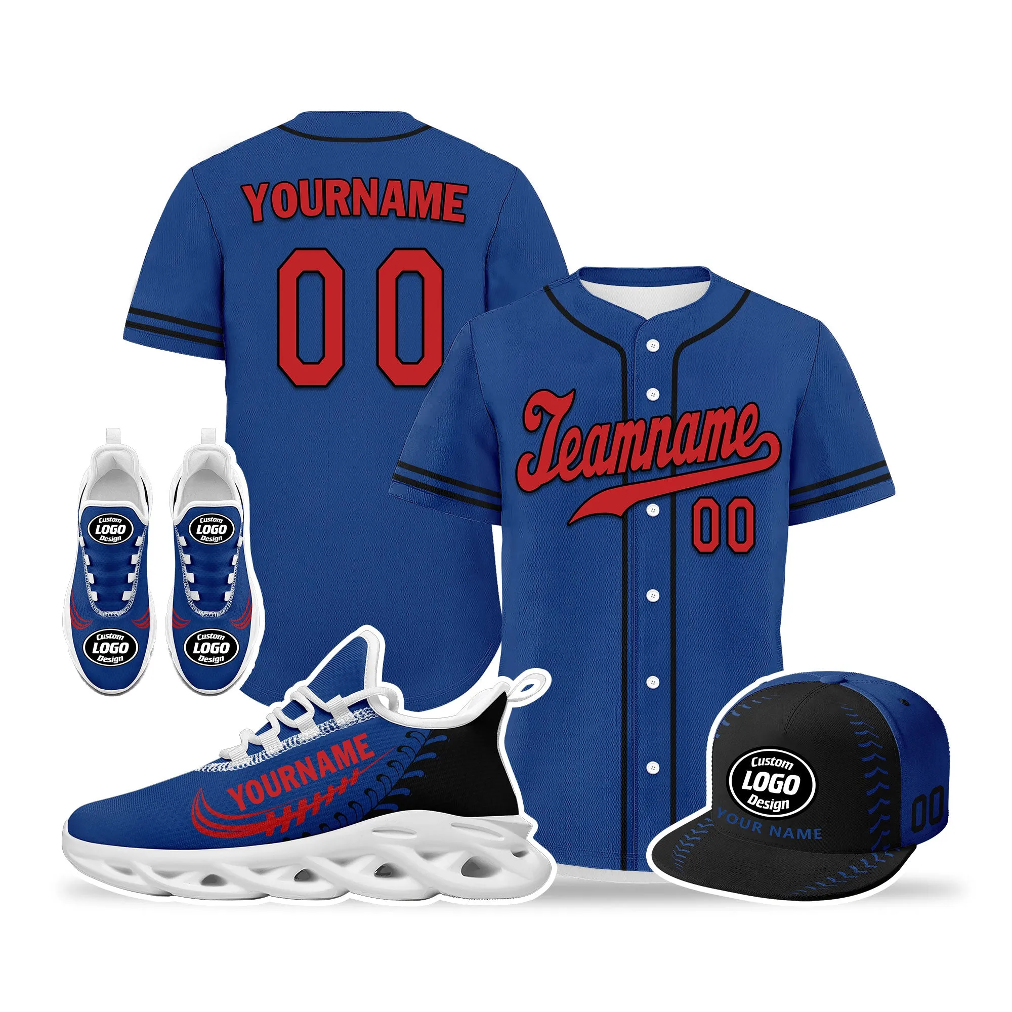 Custom Blue Jersey MaxSoul Shoes and Hat Combo Offer Personalized ZH-bd0b00e0-a0