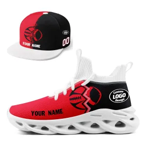 Custom Dark Gray Red Texas MaxSoul Shoes and Hat Combo Offer Personalized Combo ZH-D028017-22