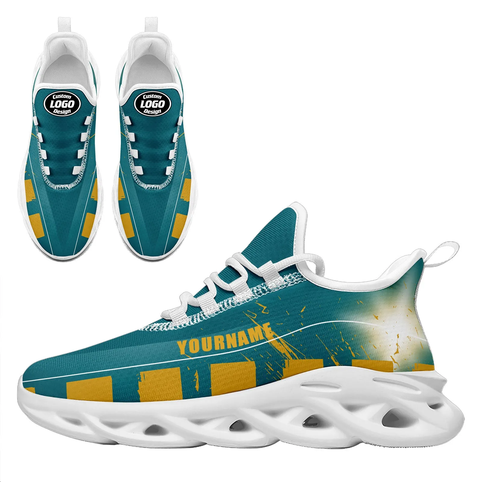 Custom Green Yellow Jacksonville Maxsoul Shoes Personalized Sneaker FN003-D020260-16