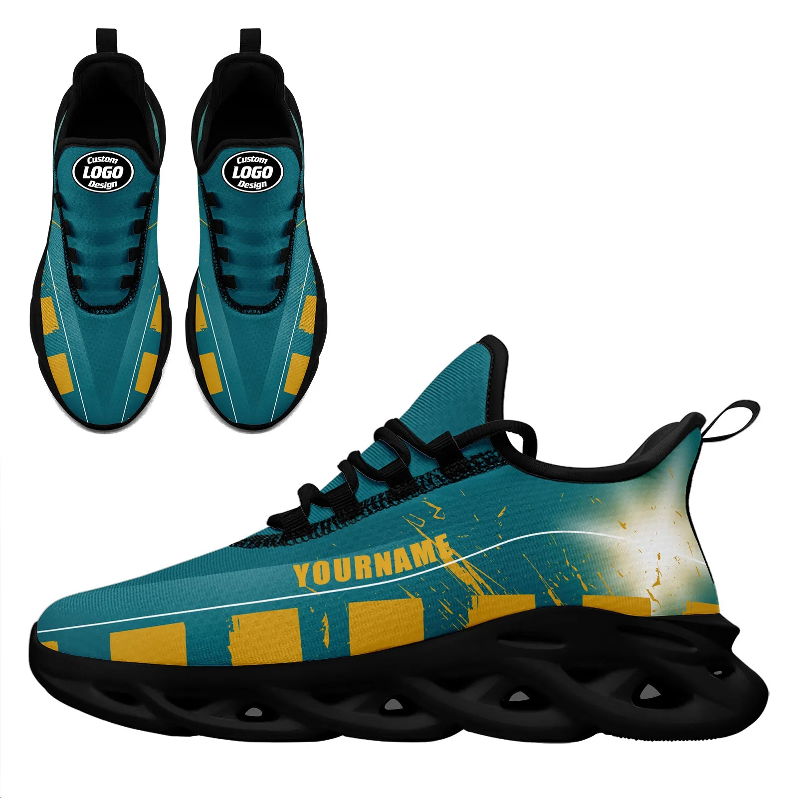 Custom Green Yellow Jacksonville Maxsoul Shoes Personalized Sneaker FN003-D020260-16