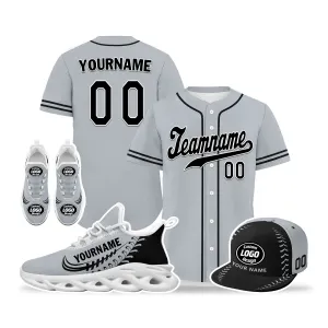 Custom Grey Jersey MaxSoul Shoes and Hat Combo Offer Personalized ZH-bd0b00e0-d