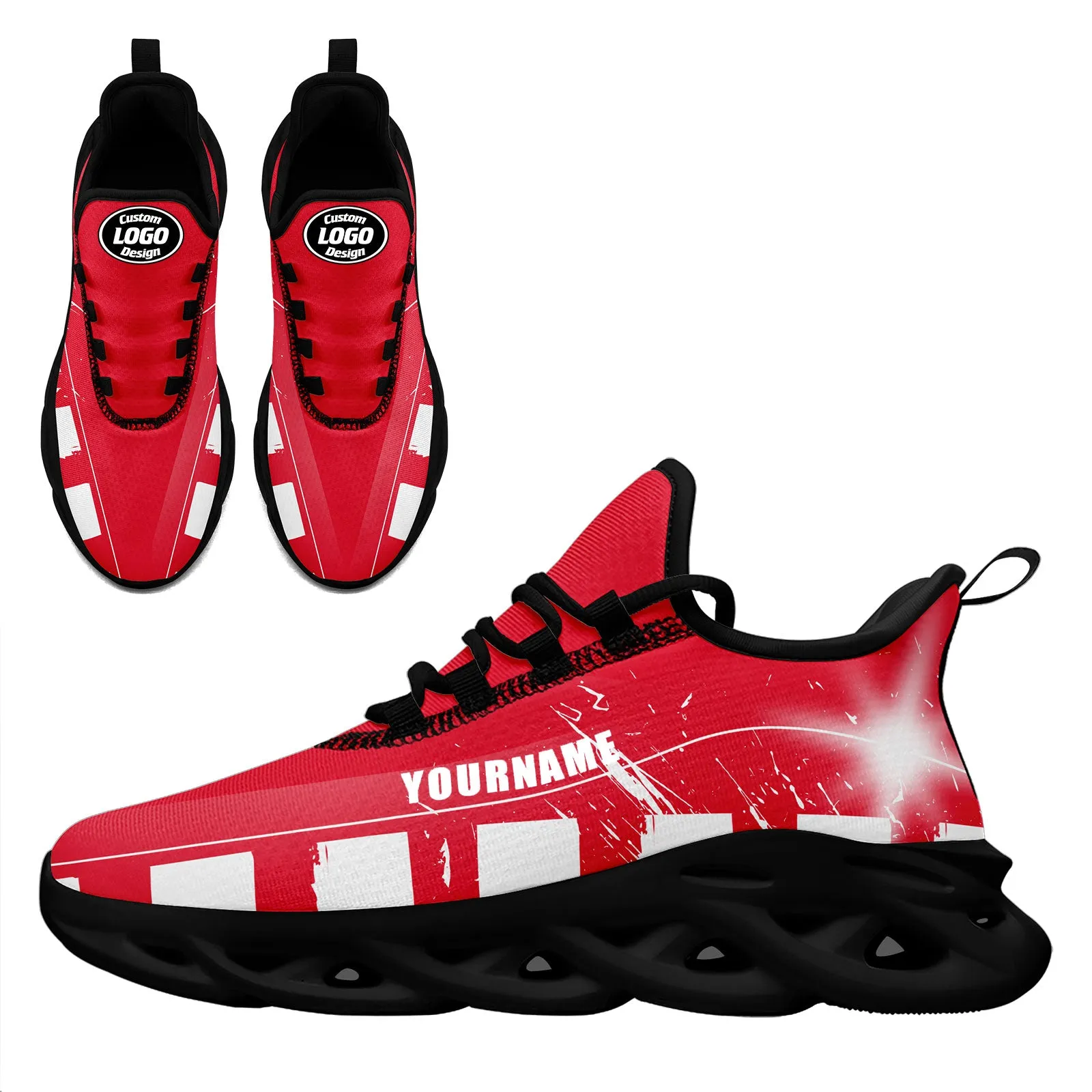 Custom Red White Kansas City Maxsoul Shoes Personalized Sneaker FN003-D020260-18