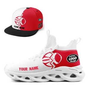 Custom Red White Missouri MaxSoul Shoes and Hat Combo Offer Personalized Combo ZH-D028017-25