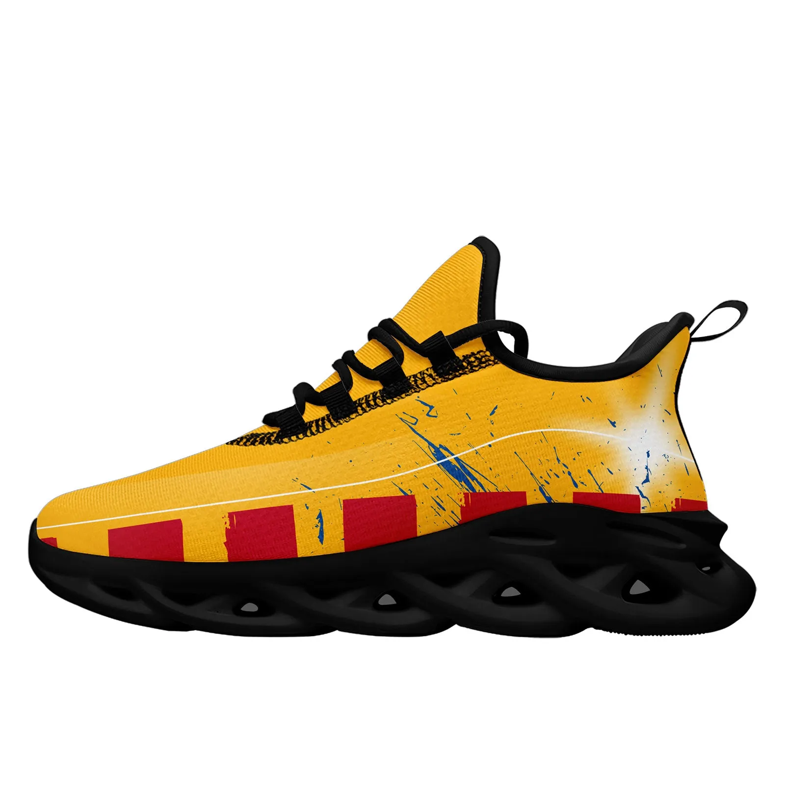 Custom Yellow Red Blue Pittsburgh MaxSoul Shoes and Hat Combo Offer Personalized Combo ZH-D020264-30