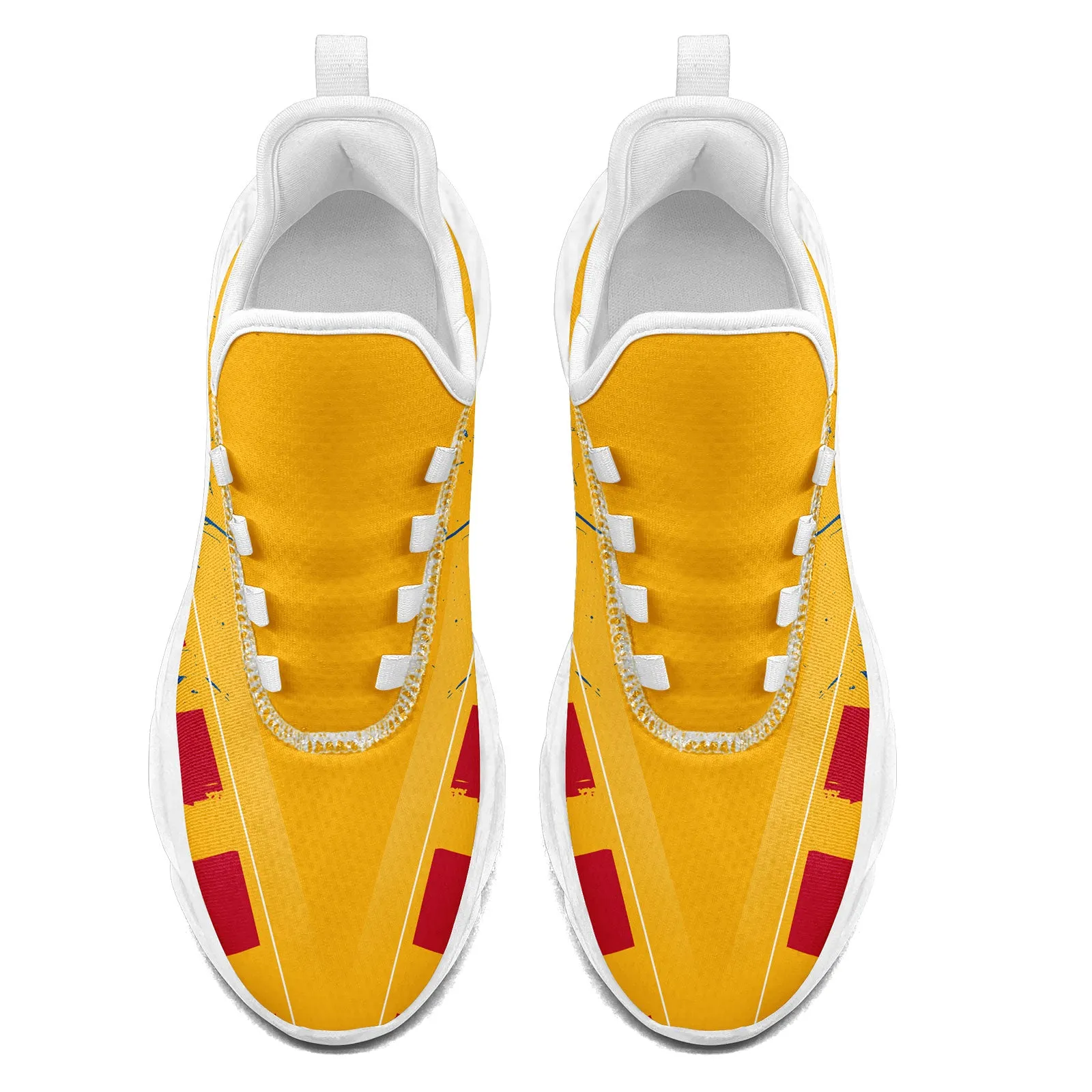 Custom Yellow Red Blue Pittsburgh MaxSoul Shoes and Hat Combo Offer Personalized Combo ZH-D020264-30