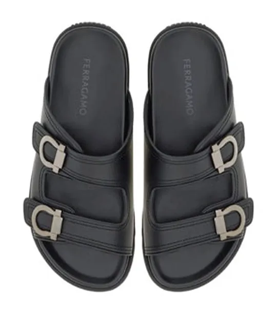 Double Strap Sandals Black