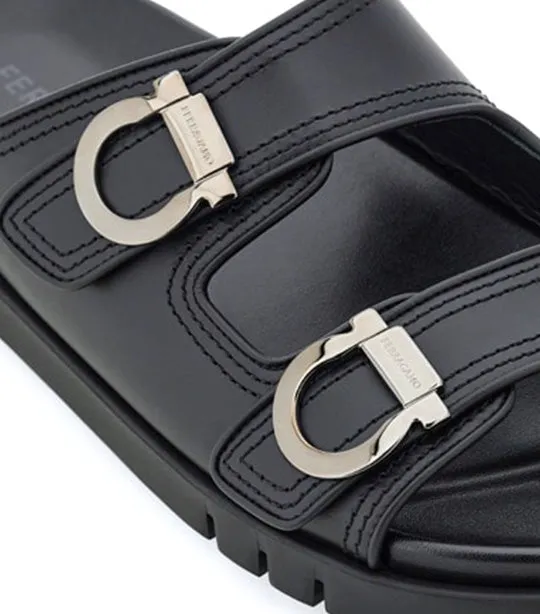 Double Strap Sandals Black