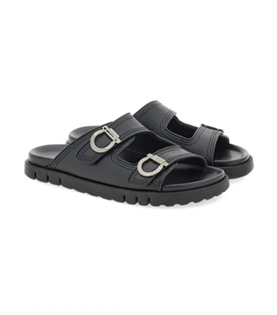 Double Strap Sandals Black