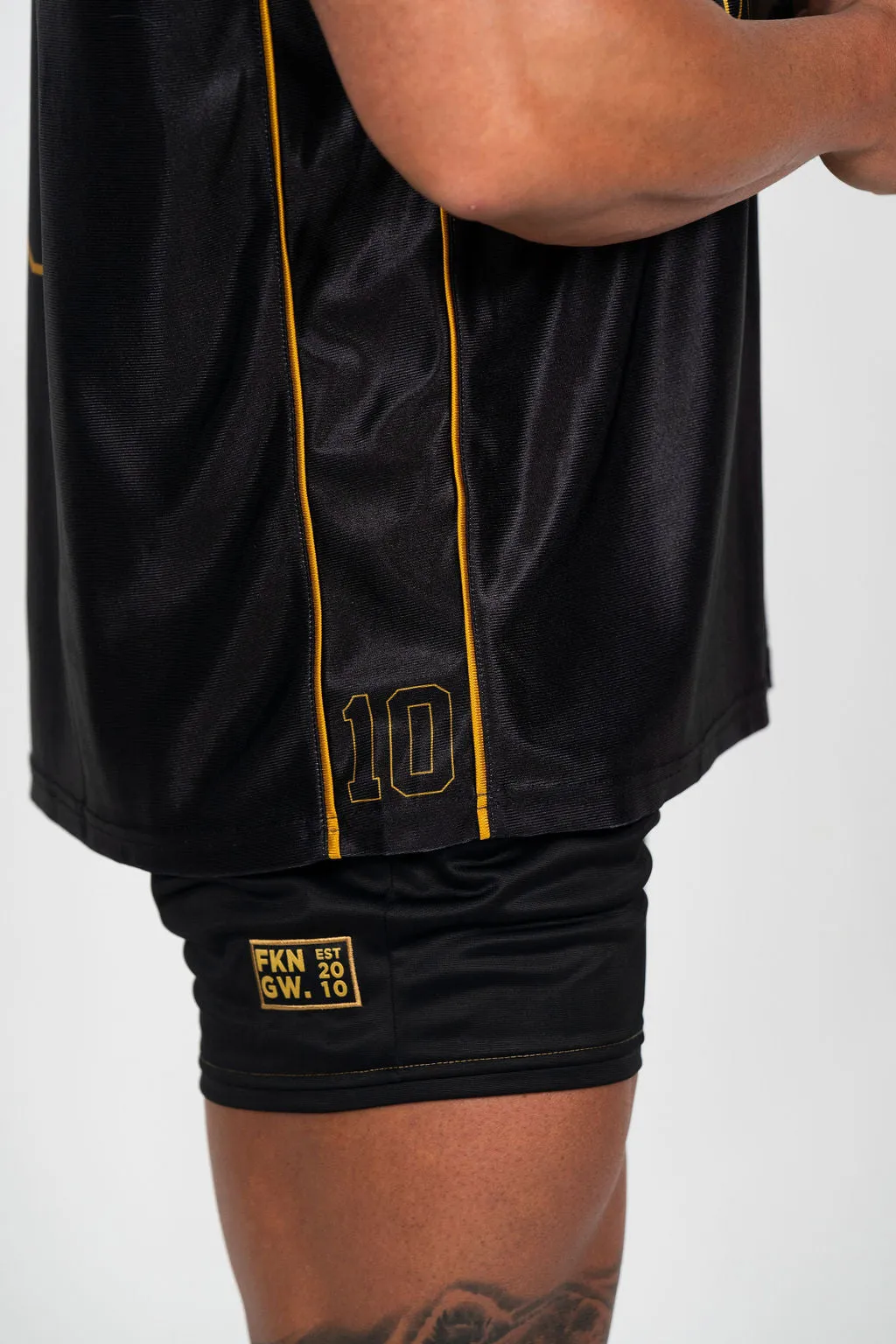 FKN GOLD | Men's Gym Training Basketball Jersey Singlet | Black & Gold