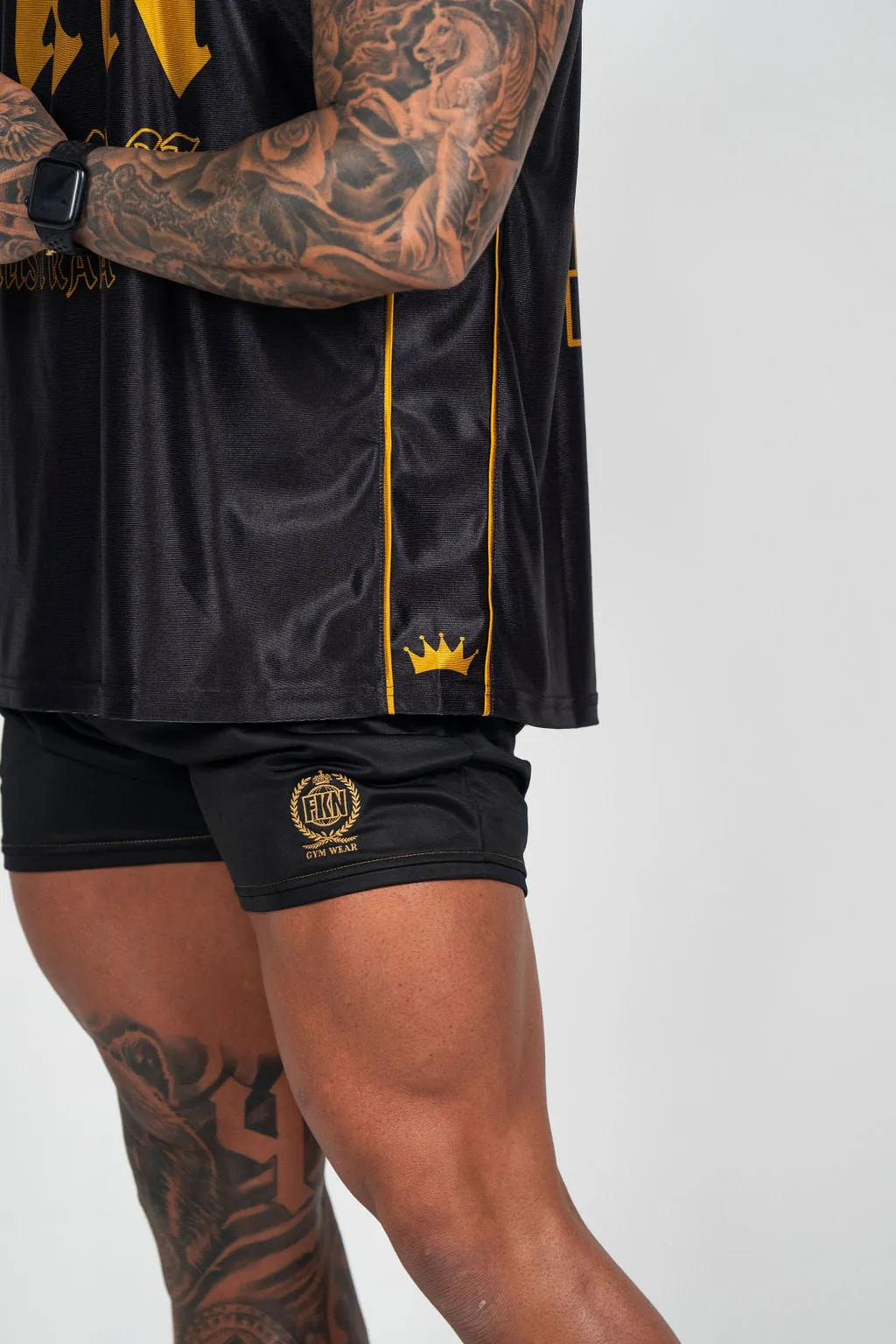 FKN GOLD | Men's Gym Training Basketball Jersey Singlet | Black & Gold