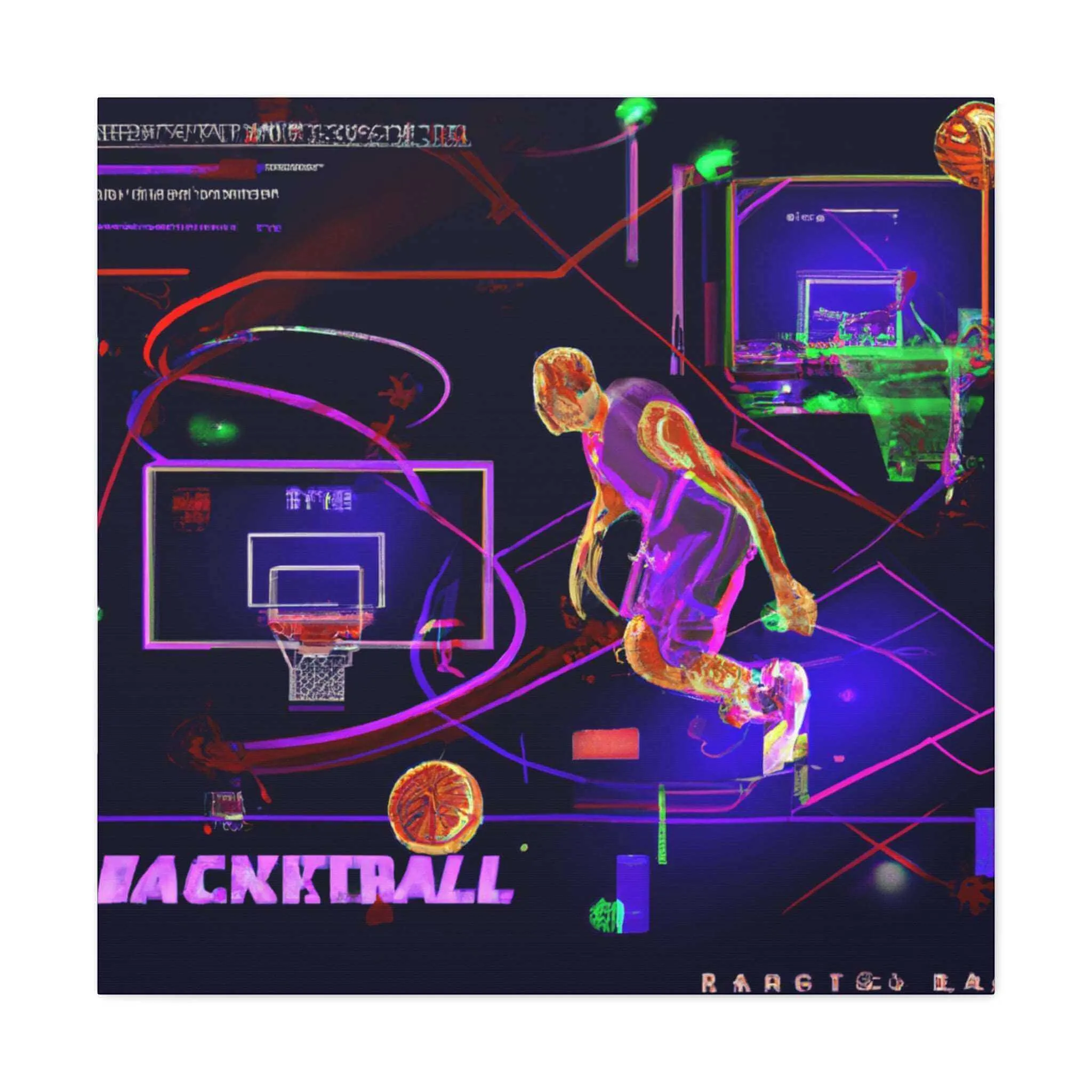 Game On: Basketball Revamped Canvas Print