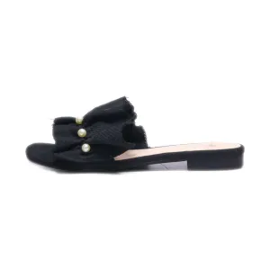 H&M Sliders Fabric Black Colour For Women