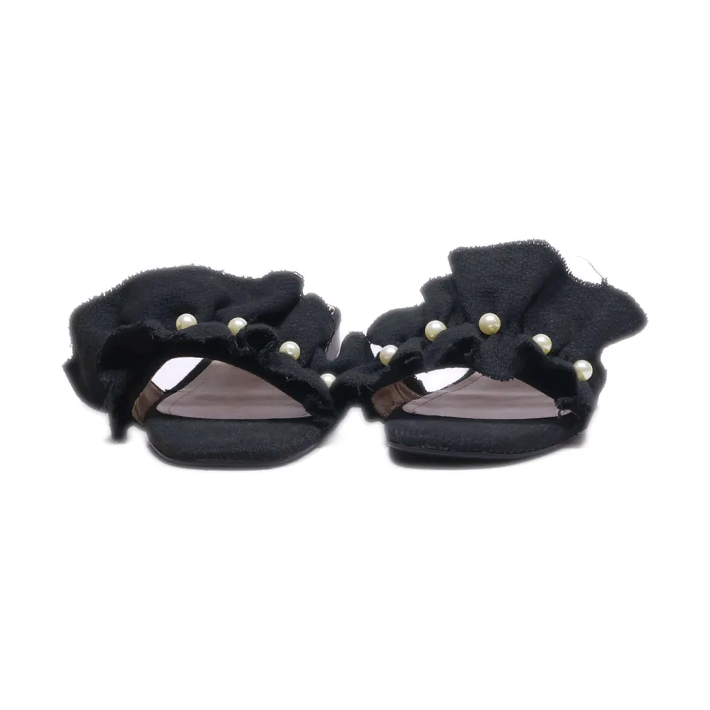 H&M Sliders Fabric Black Colour For Women