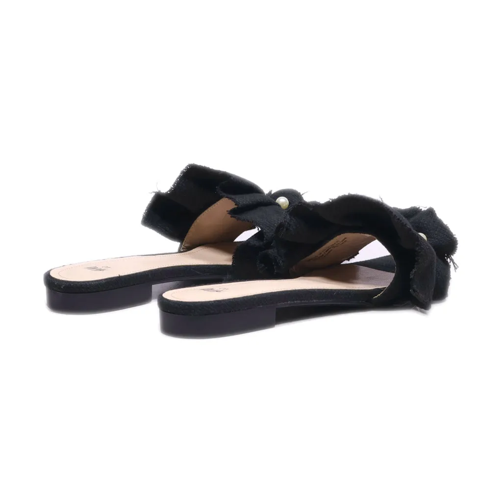 H&M Sliders Fabric Black Colour For Women