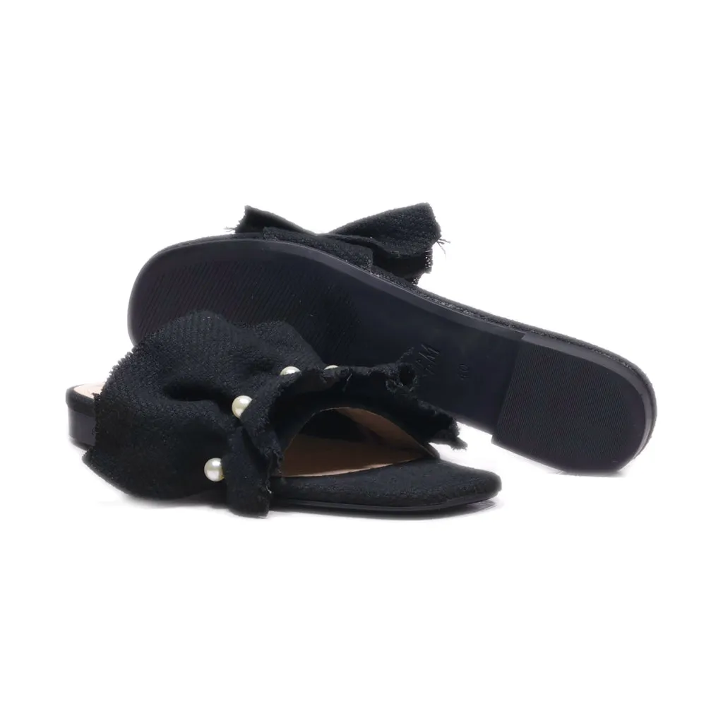 H&M Sliders Fabric Black Colour For Women