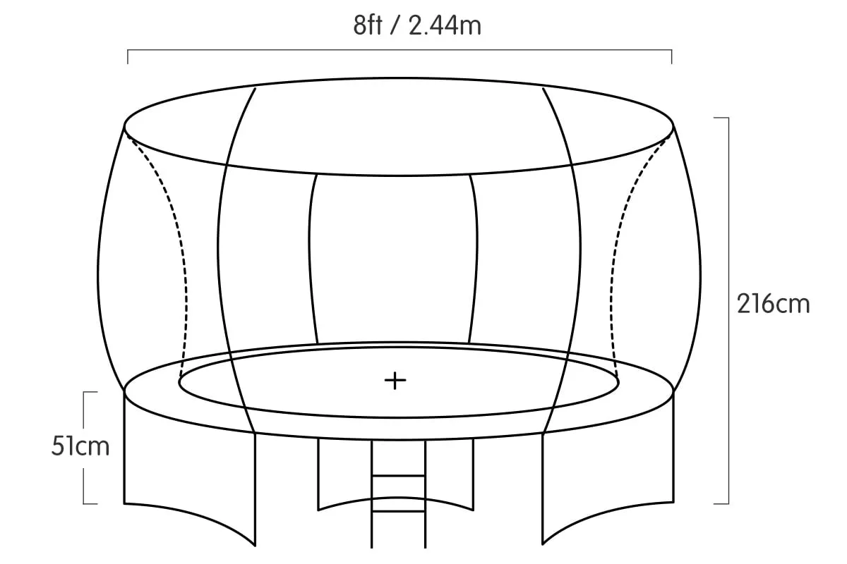 Heavy Duty 8ft Outdoor Trampoline with Basketball Set - Kahuna