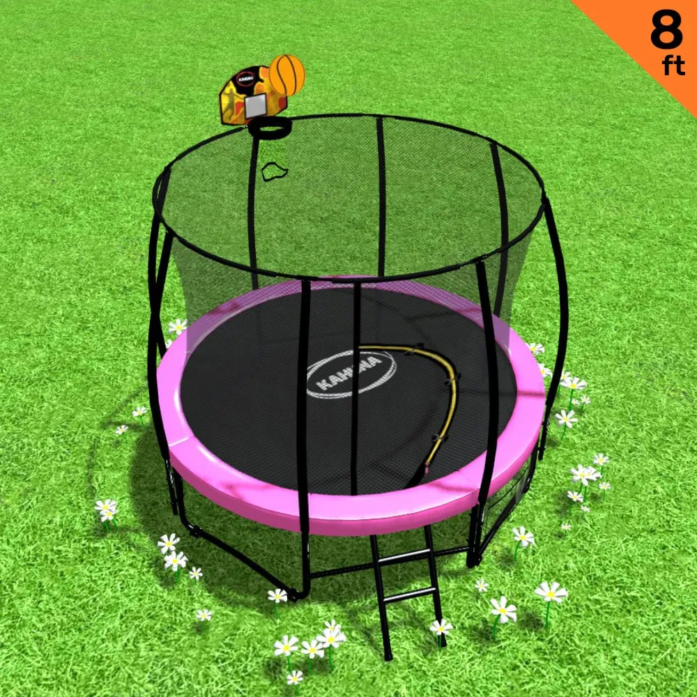 Heavy Duty 8ft Outdoor Trampoline with Basketball Set - Kahuna