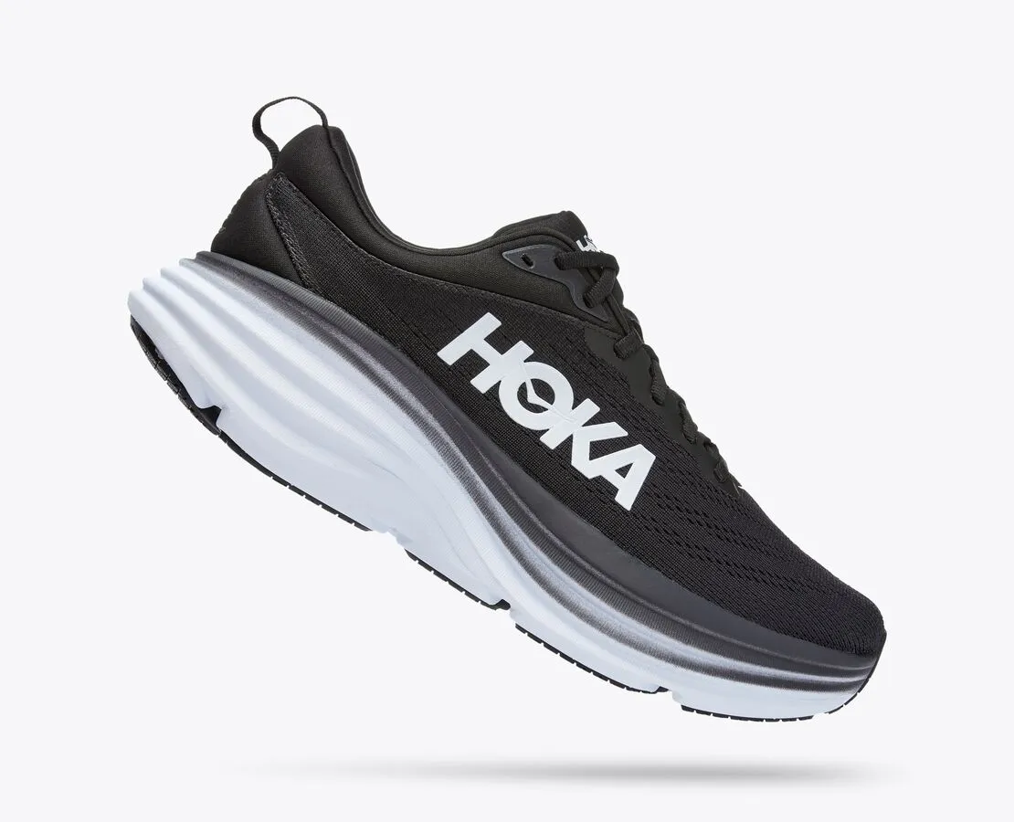 Hoka Bondi 8 Black White Men's