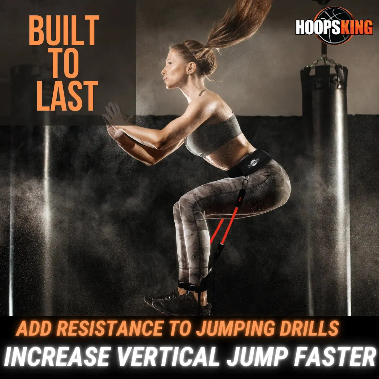 HoopsKing Vertical Jump Trainer Resistance Bands | Waist to Heels