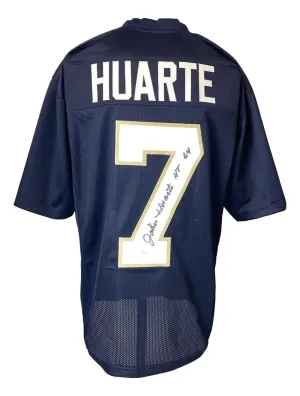 John Huarte Notre Dame Signed Navy Blue Football Jersey HT 64 JSA Hologram