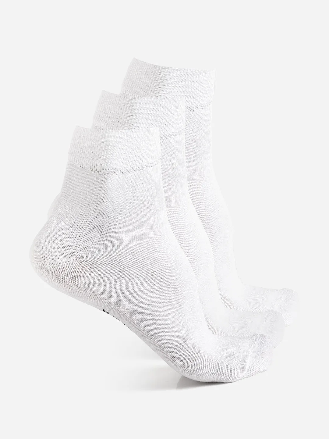 JUMP USA Men Pack Of 3 White bove Ankle-Length Socks