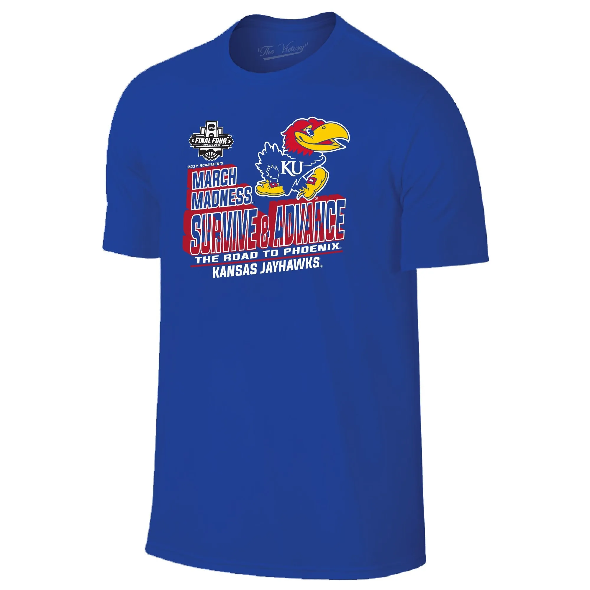 Kansas Jayhawks Basketball 2017 March Madness Survive & Advance Blue T-Shirt