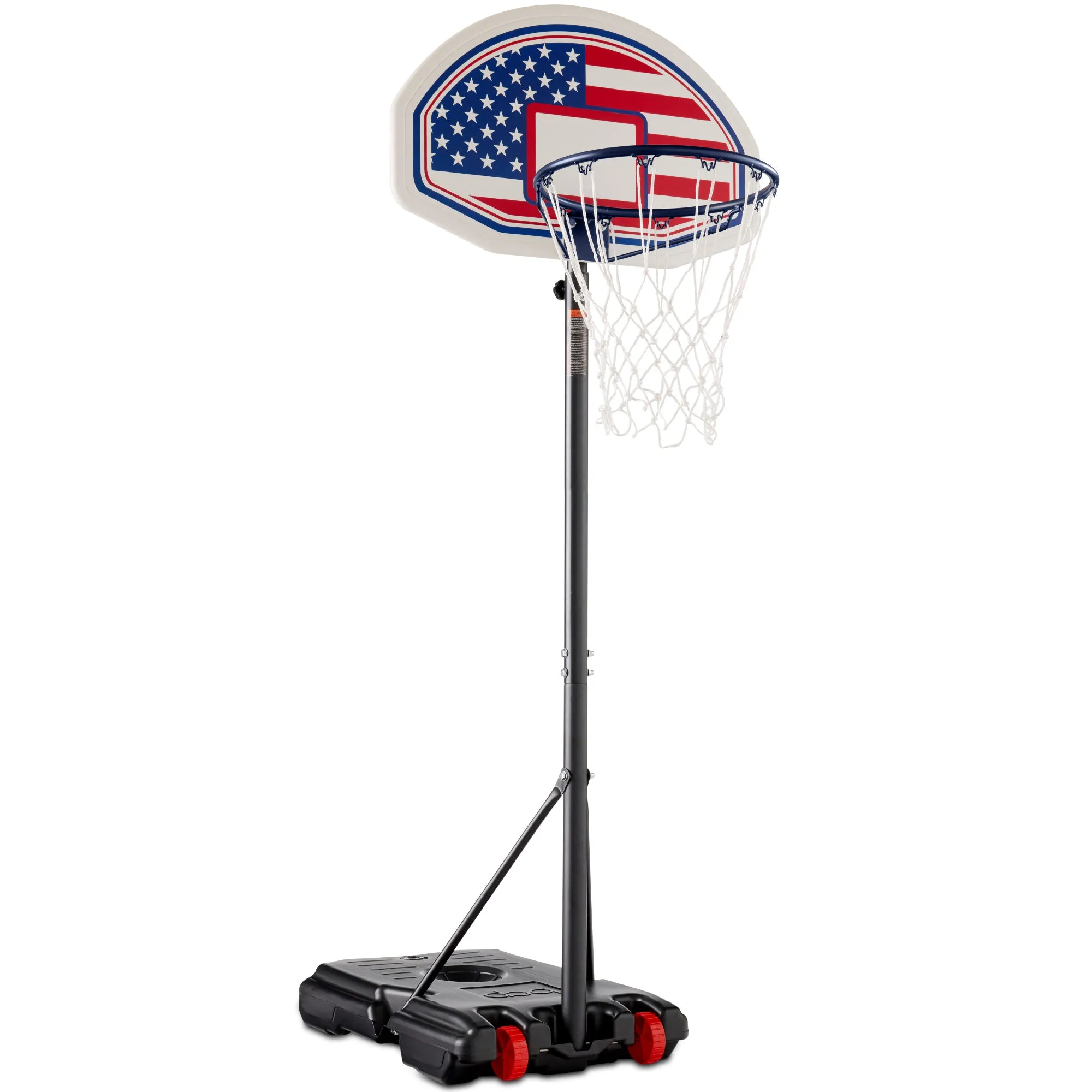 Kids Height-Adjustable Basketball Hoop, Portable Backboard System w/ Wheels