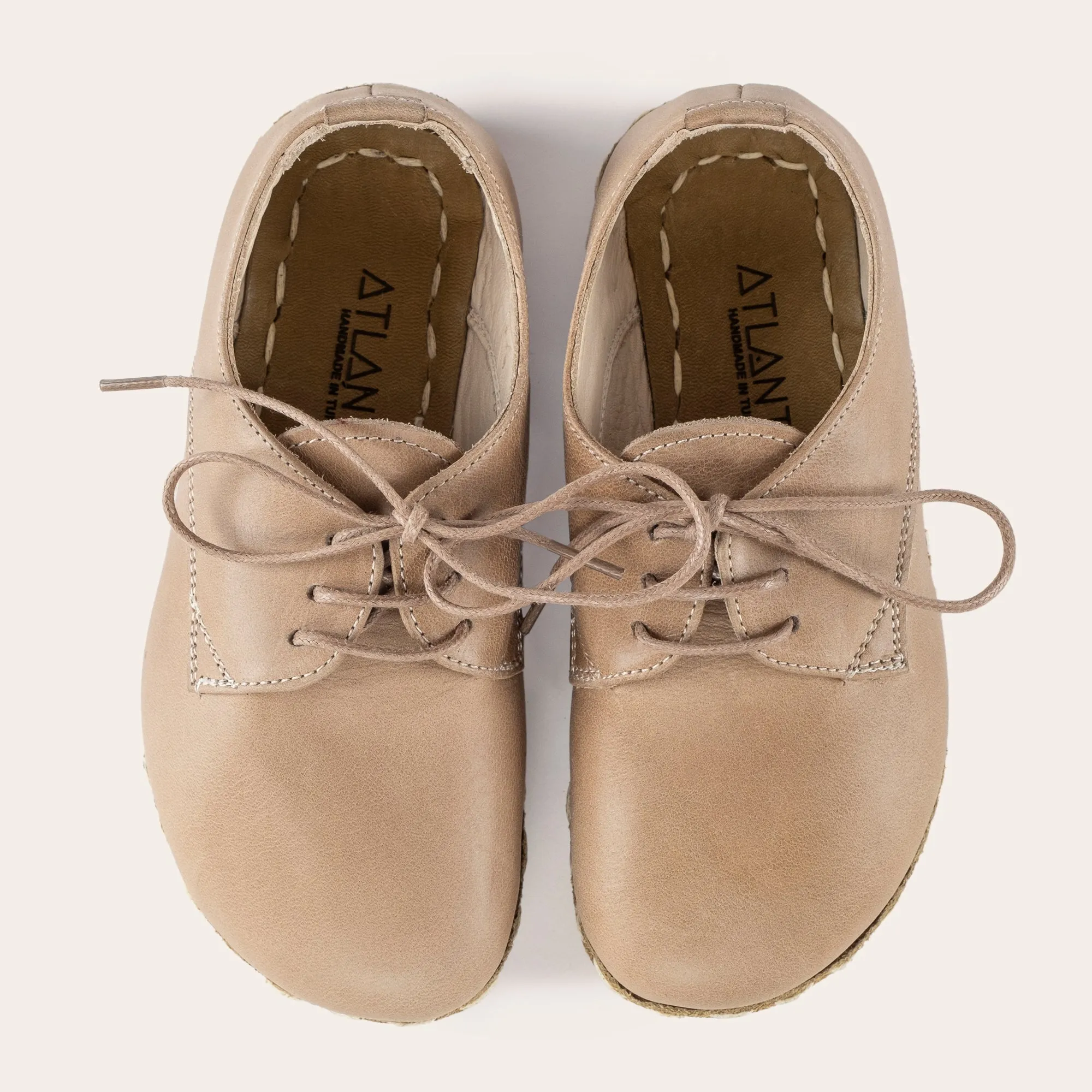 Kid's Tan Barefoot Oxfords