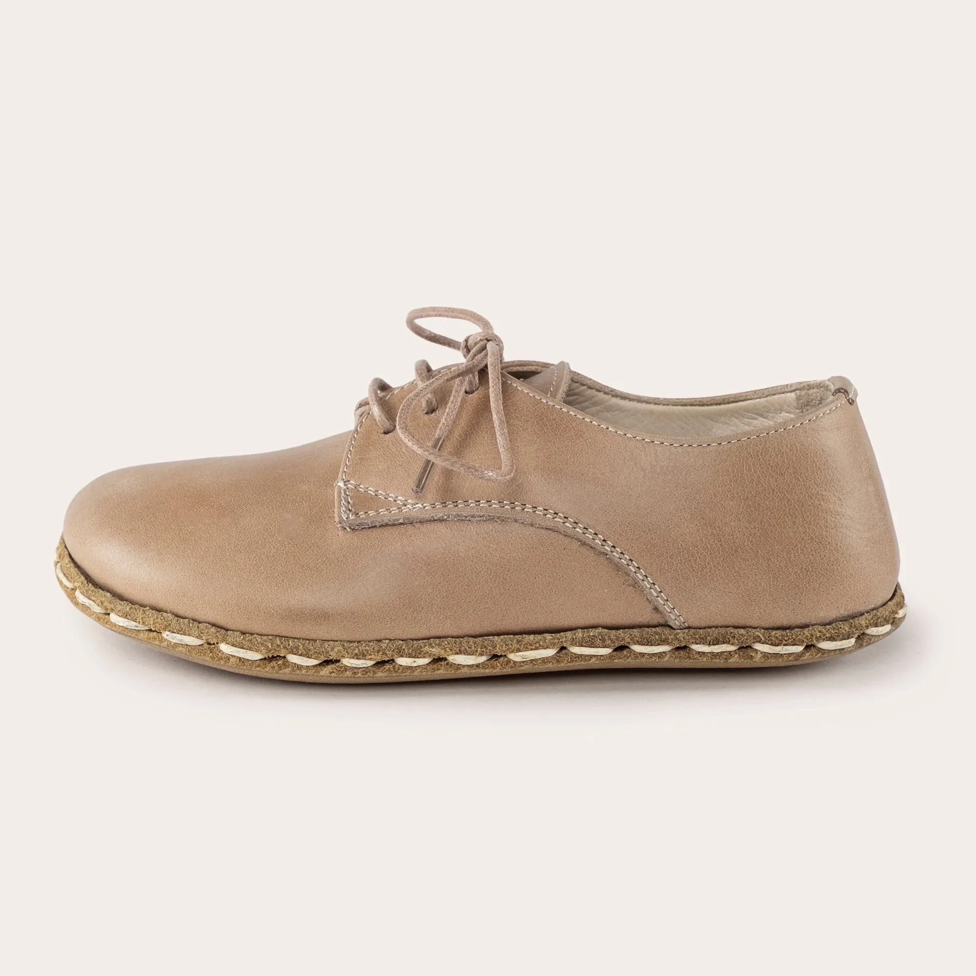 Kid's Tan Barefoot Oxfords