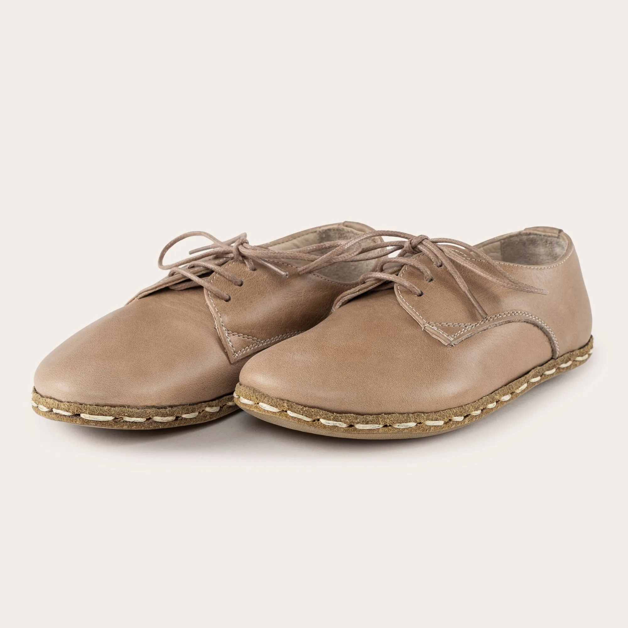 Kid's Tan Barefoot Oxfords