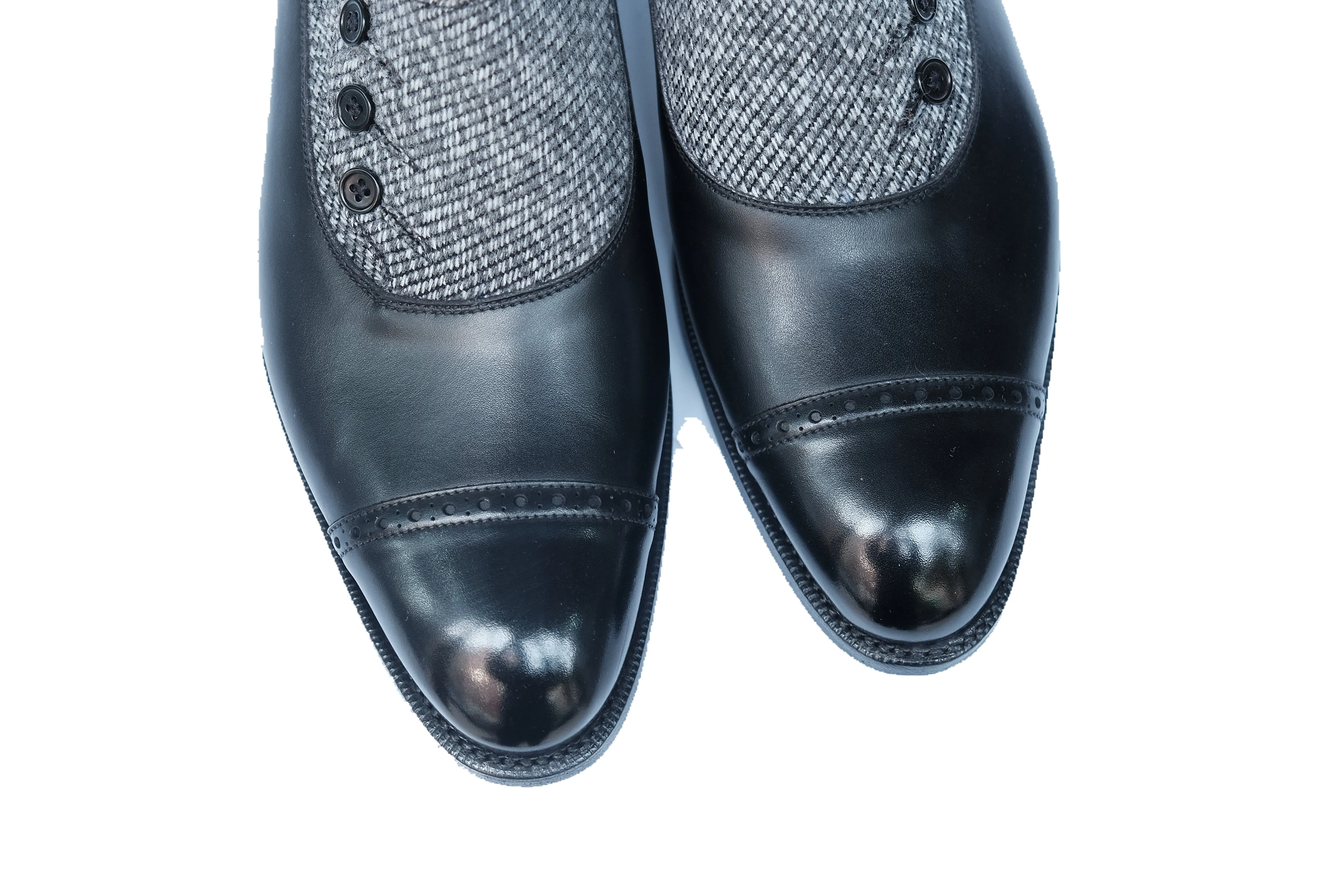 Kingston - MTO - Black Calf / Grey Poulsbo - NGT Last - Single Leather Sole