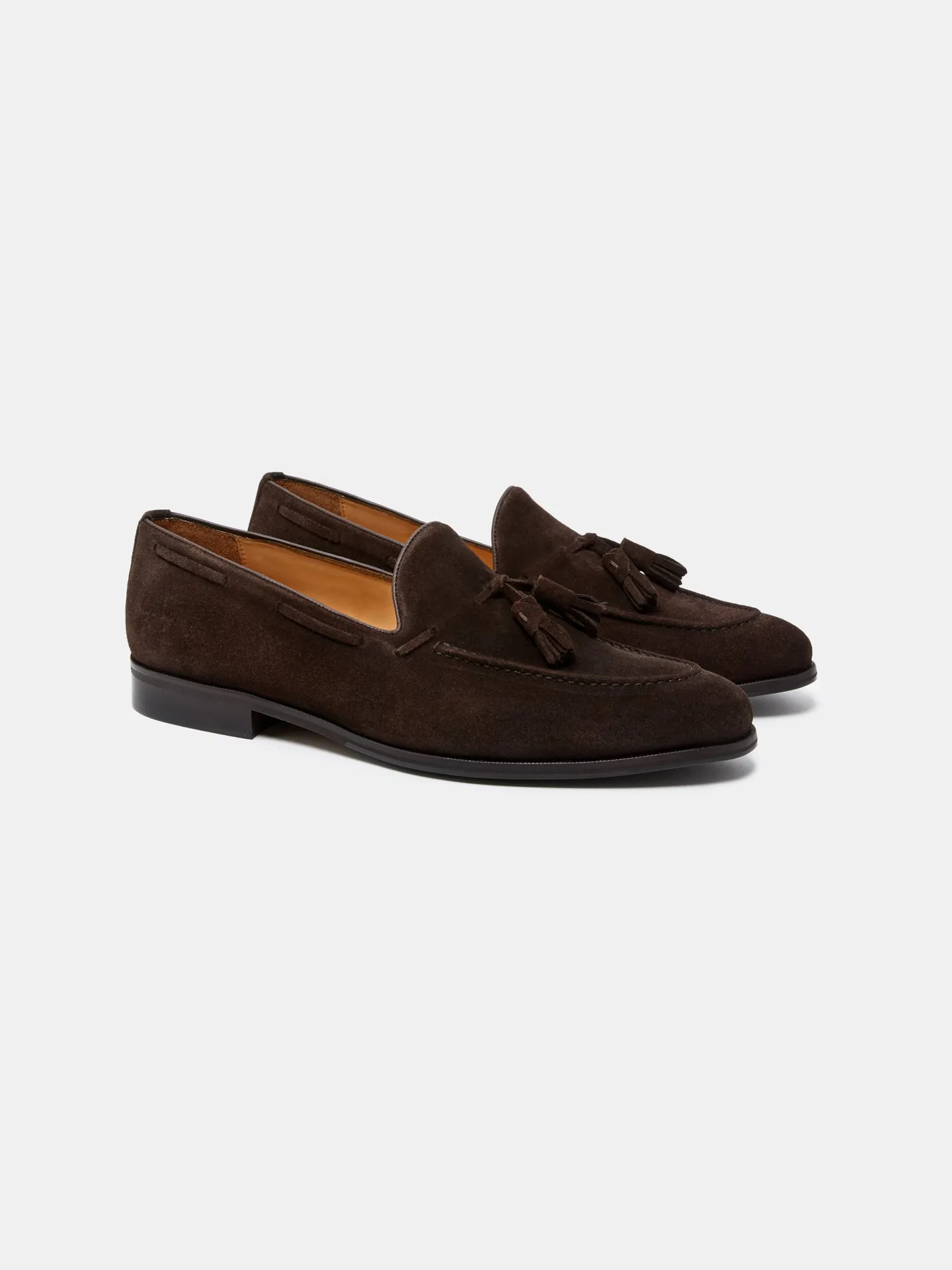 Loafer Shoes With Tassels In Suede