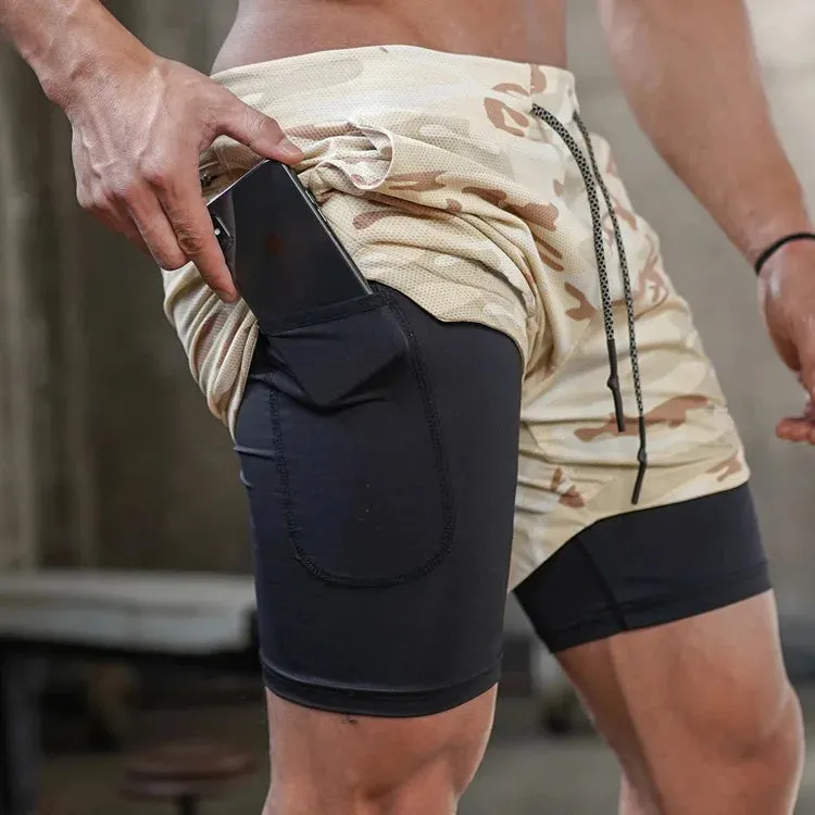 Men's Camo Running Gym Shorts