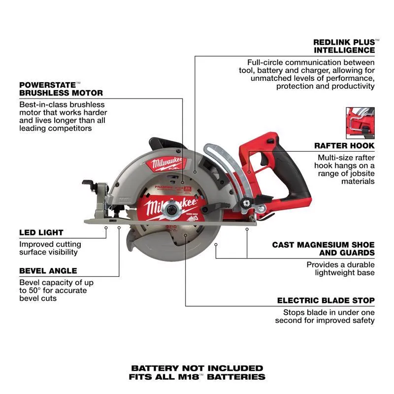 Milwaukee M18 FUEL 7-1/4 in. Cordless Brushless Rear Handle Circular Saw Tool Only