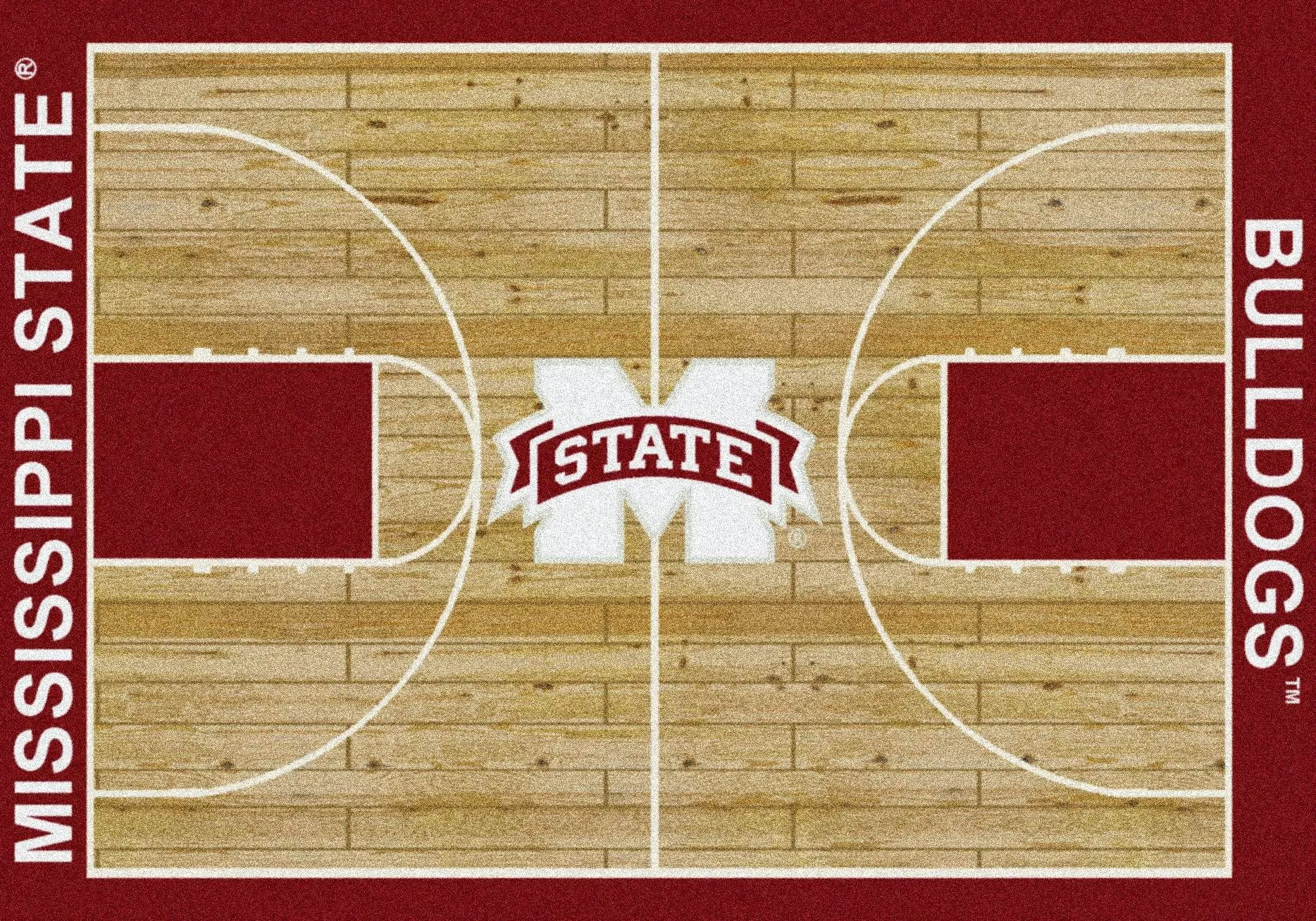 Mississippi State Bulldogs Milliken Basketball Home Court Novelty Area Rug