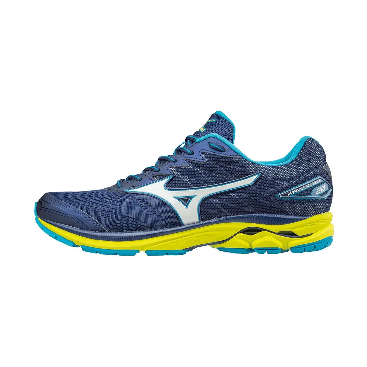 Mizuno Wave Rider 20 shoes blue / yellow AW17