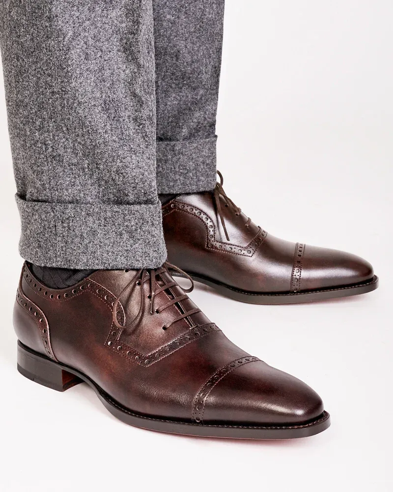 Museum Brown Cap Toe Brogue Oxford Shoe