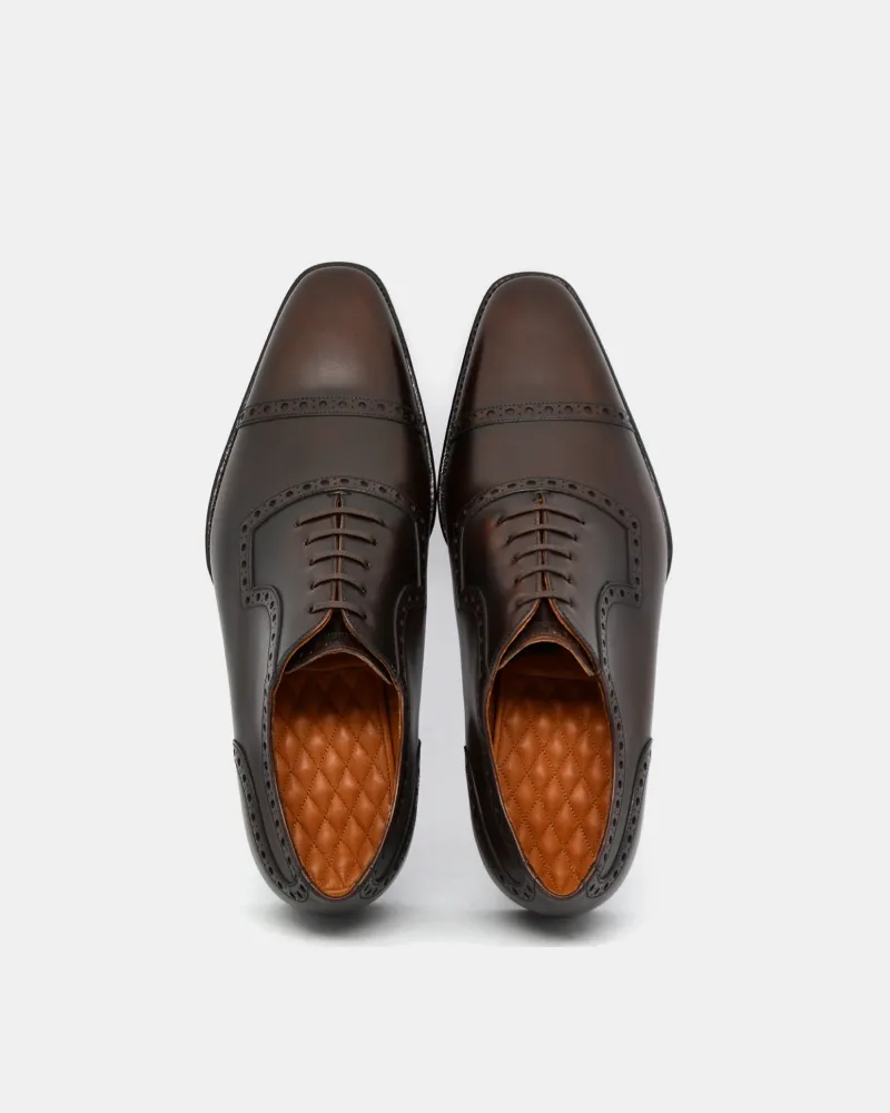 Museum Brown Cap Toe Brogue Oxford Shoe