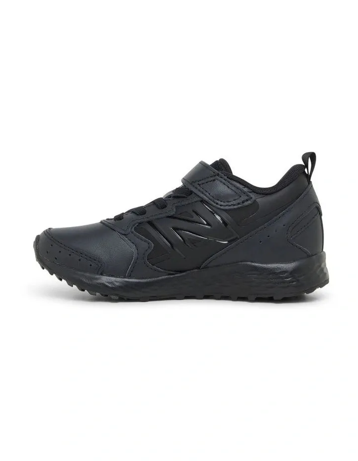 NEW BALANCE KIDS 680 HOOK N'LOOP BLACK RUNNING SHOES