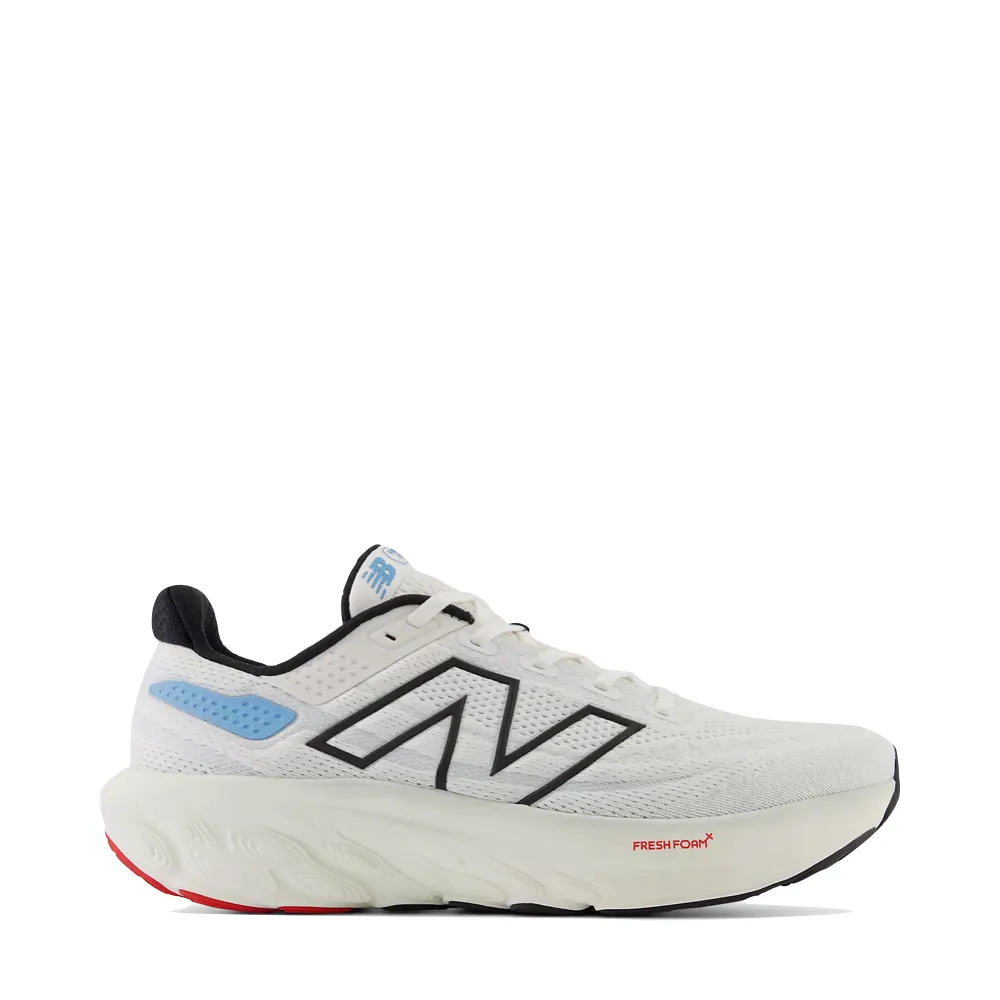 New Balance Men's Fresh Foam X 1080v13 in White with Black and Coastal Blue