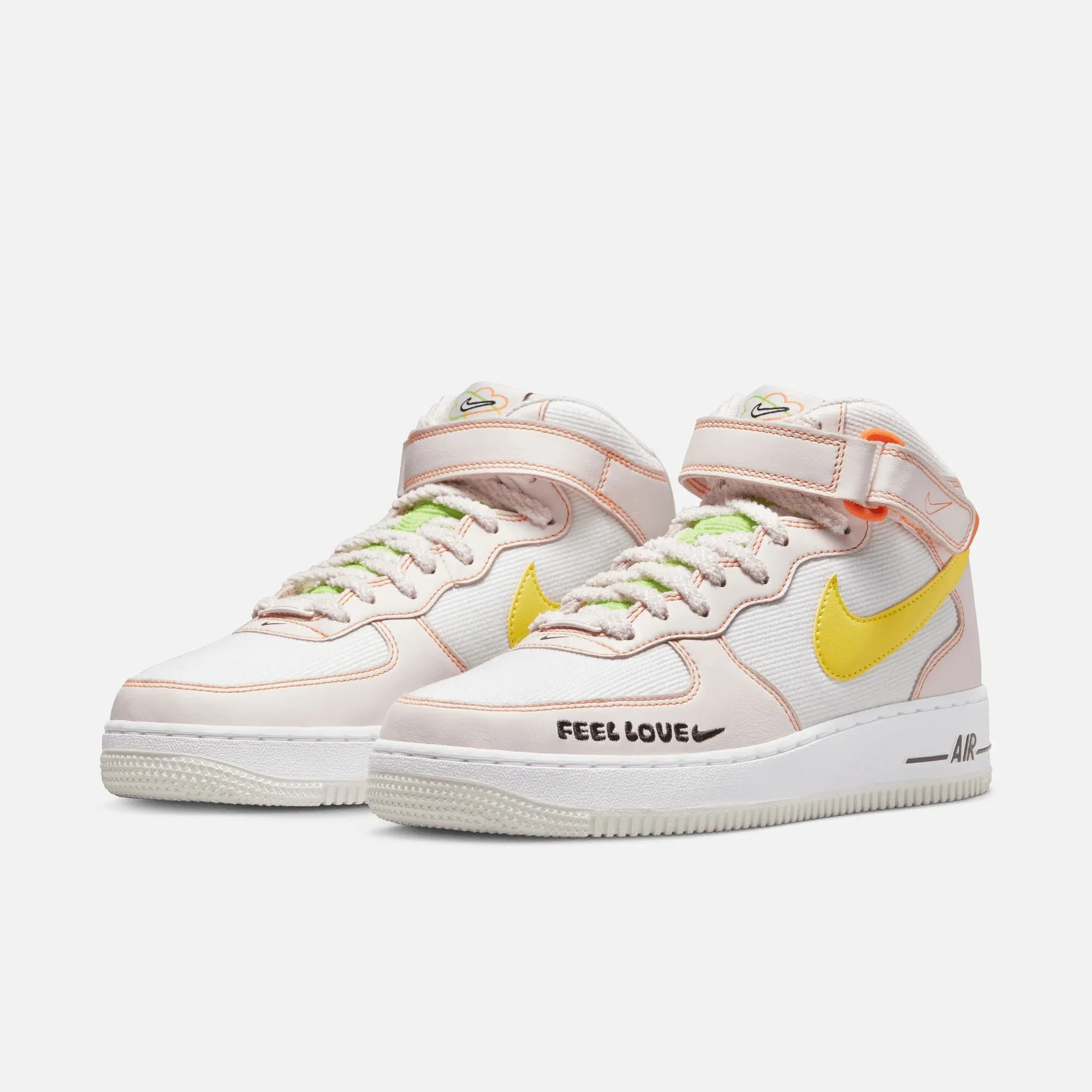 Nike Air Force 1'07 Mid FD0869 100 White/Opti Yellow-Pearl Pink