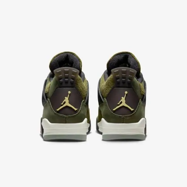 Nike Men's Air Jordan 4 Retro SE Shoes - Olive Green / Vanilla / Khaki / Black / Sail