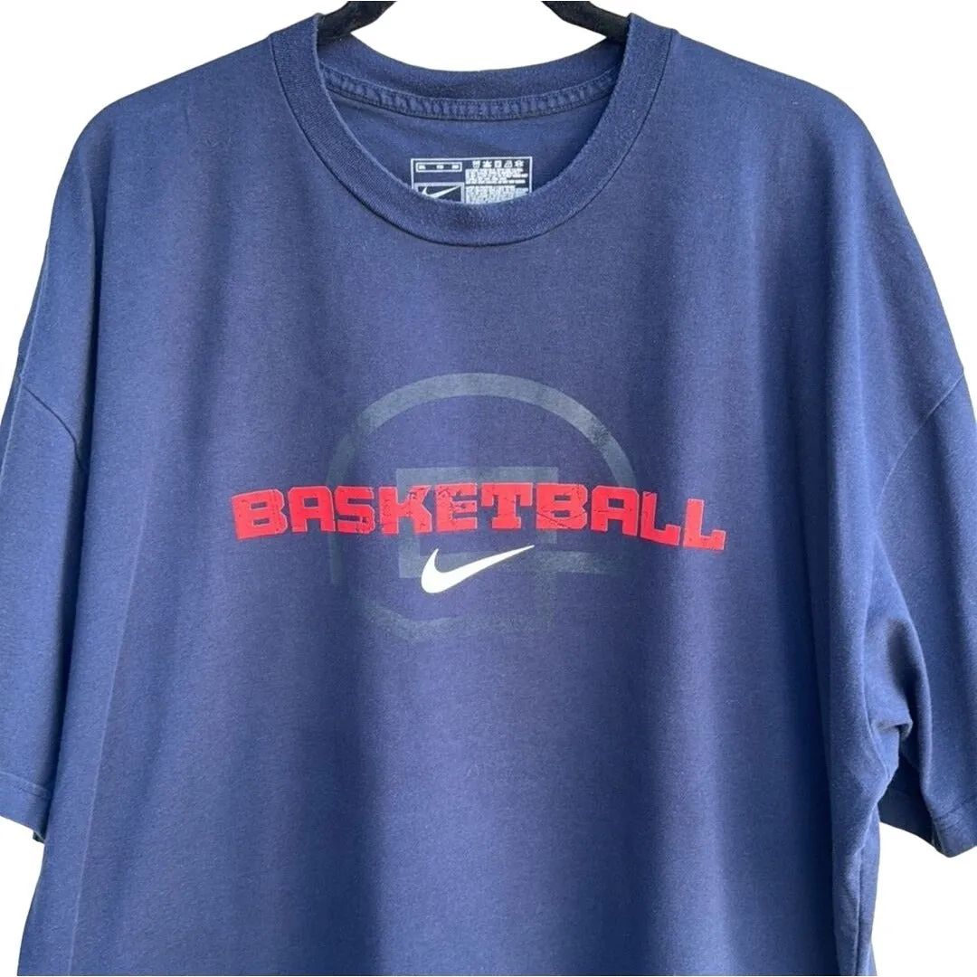 Nike Vintage Performance Basketball Men's Blue Short Sleeve Tee Shirt - XXL