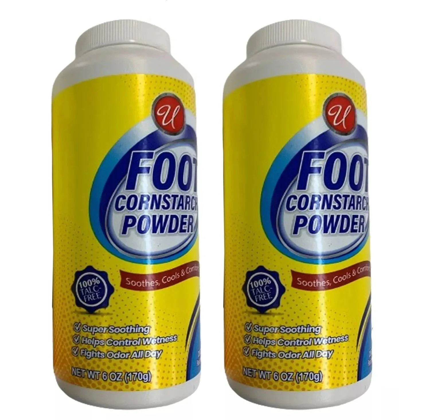 Odor Control Foot Powder Talc-Free Shoe Deodorizer Moisture Absorbent (2 Pack)