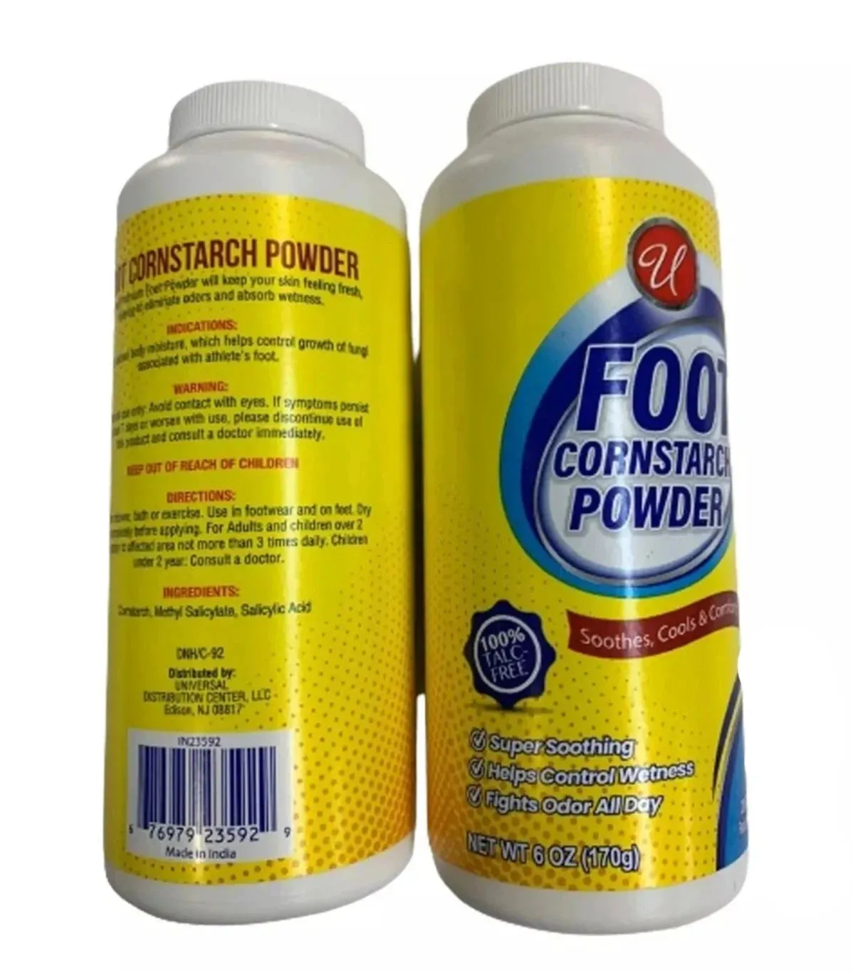 Odor Control Foot Powder Talc-Free Shoe Deodorizer Moisture Absorbent (2 Pack)