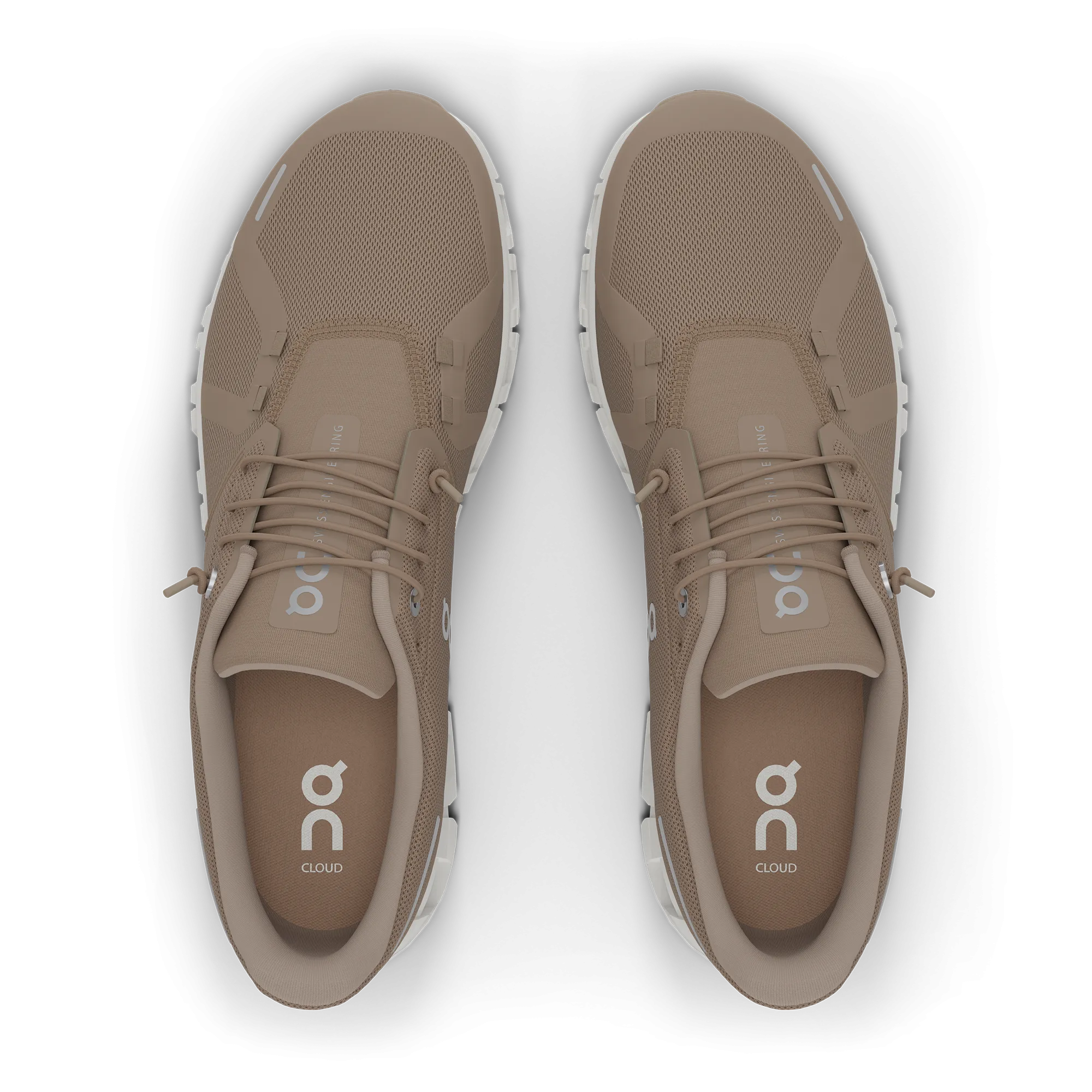 On Men's Cloud 6 Shoes - Fog / White