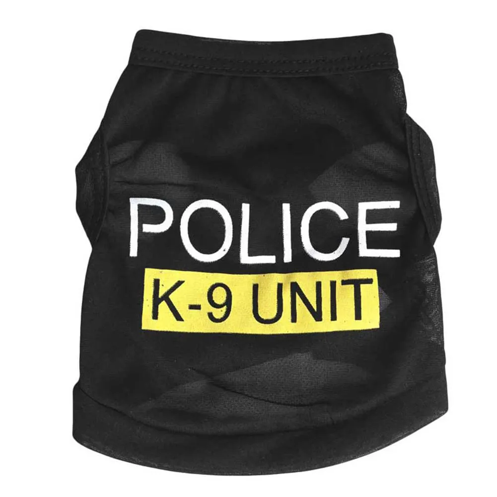 Police K-9 Unit Dog Clothes Black Elastic Vest